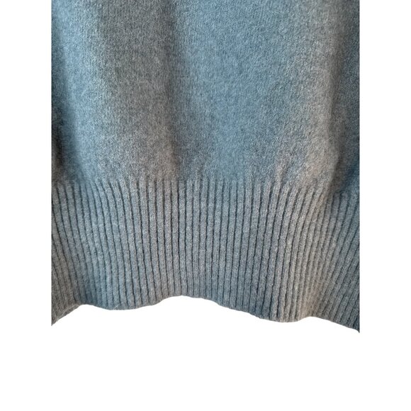 ZARA Womens Ribbed Turtleneck Sweater M Gray Aqua Wool Blend Pullover - Picture 10 of 12